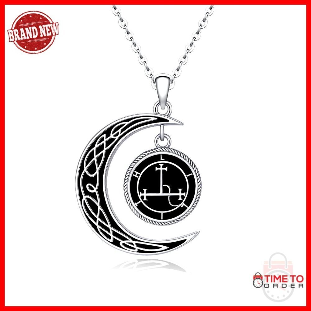 Sterling Silver Celtic Knot Necklace Sun Moon Pendant Gothic Jewelry Gift